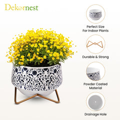 Dekornest Metal Pot with Stand 5 inch (1322J)