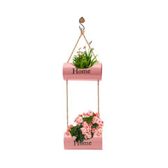 Dekornest  Iron Double Hanging Planter With Jute Rope (DH1)