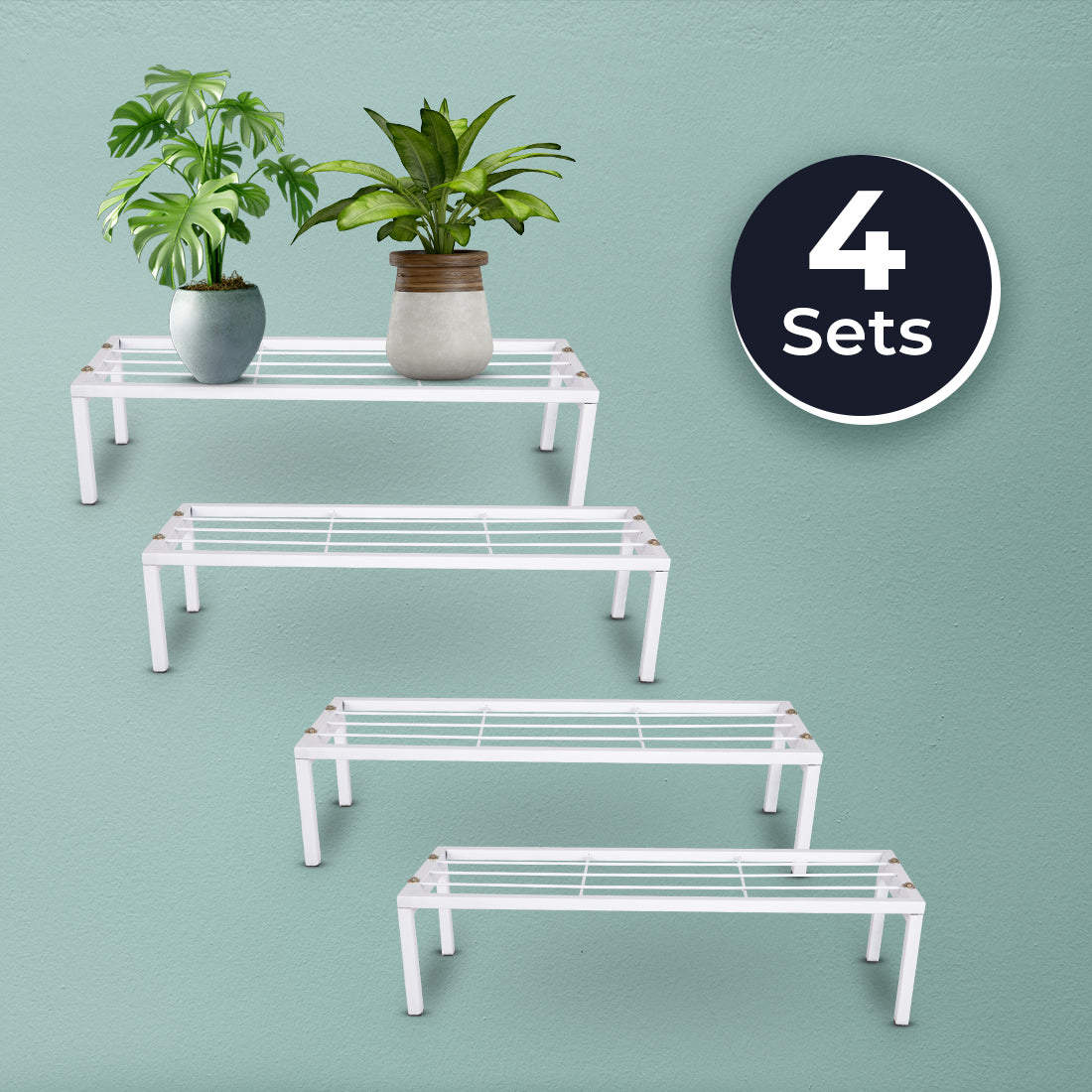 Dekornest Apolo Planter Stand set of 4 White