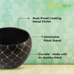 Dekornest Iron Designer Pot with Stand (1300 D)