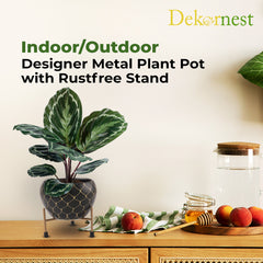 Dekornest Iron Designer Pot with Stand (1300 D)