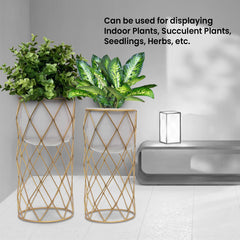 Dekornest Fancy Metal Planters Set of 2 (1527)